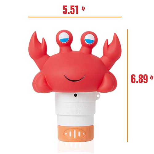 Crab Chlorine Floater for 1" Tab ONLY, Mini Floating Pool Chlorine Dispenser