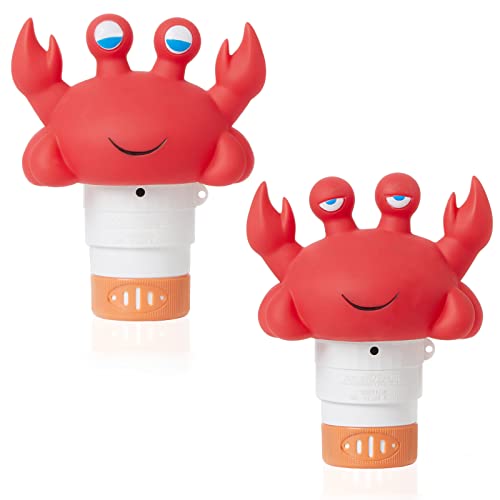 Crab Chlorine Floater for 1" Tab ONLY, Mini Floating Pool Chlorine Dispenser