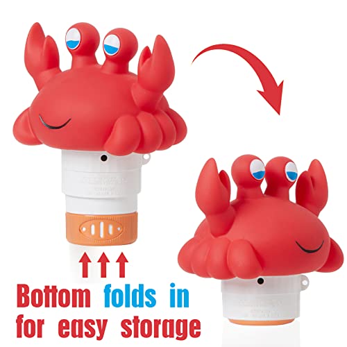 Crab Chlorine Floater for 1" Tab ONLY, Mini Floating Pool Chlorine Dispenser